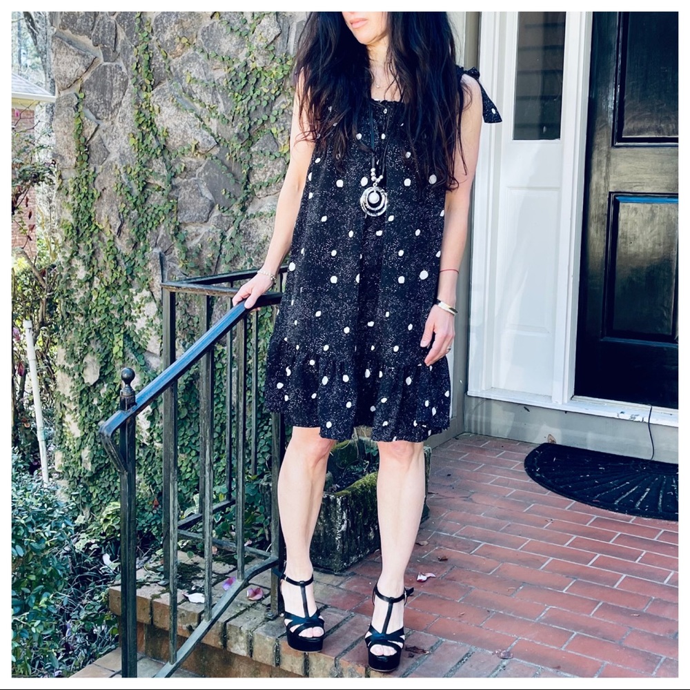 Boho Chic flowy black floral print dress - Picture 6 of 7